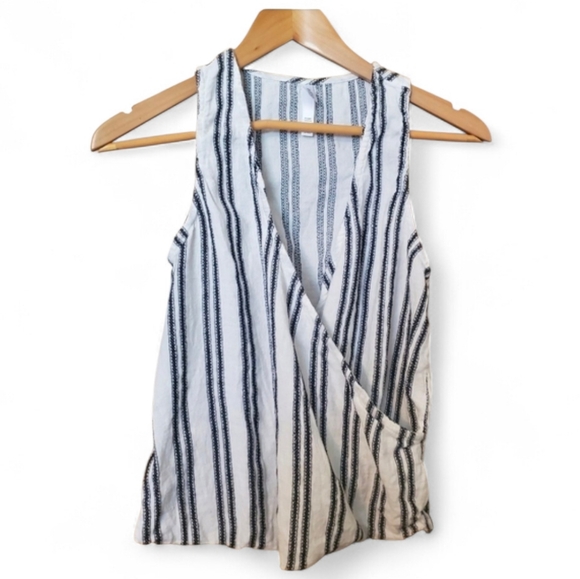 RVCA Tops - RVCA Striped Faux Wrap Sleeveless Top - Small